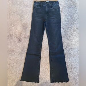 Good American black bootcut jeans